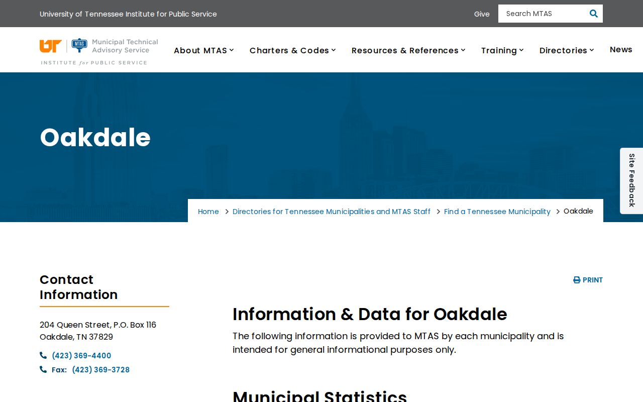 Oakdale criminal history town contact and certified population listing