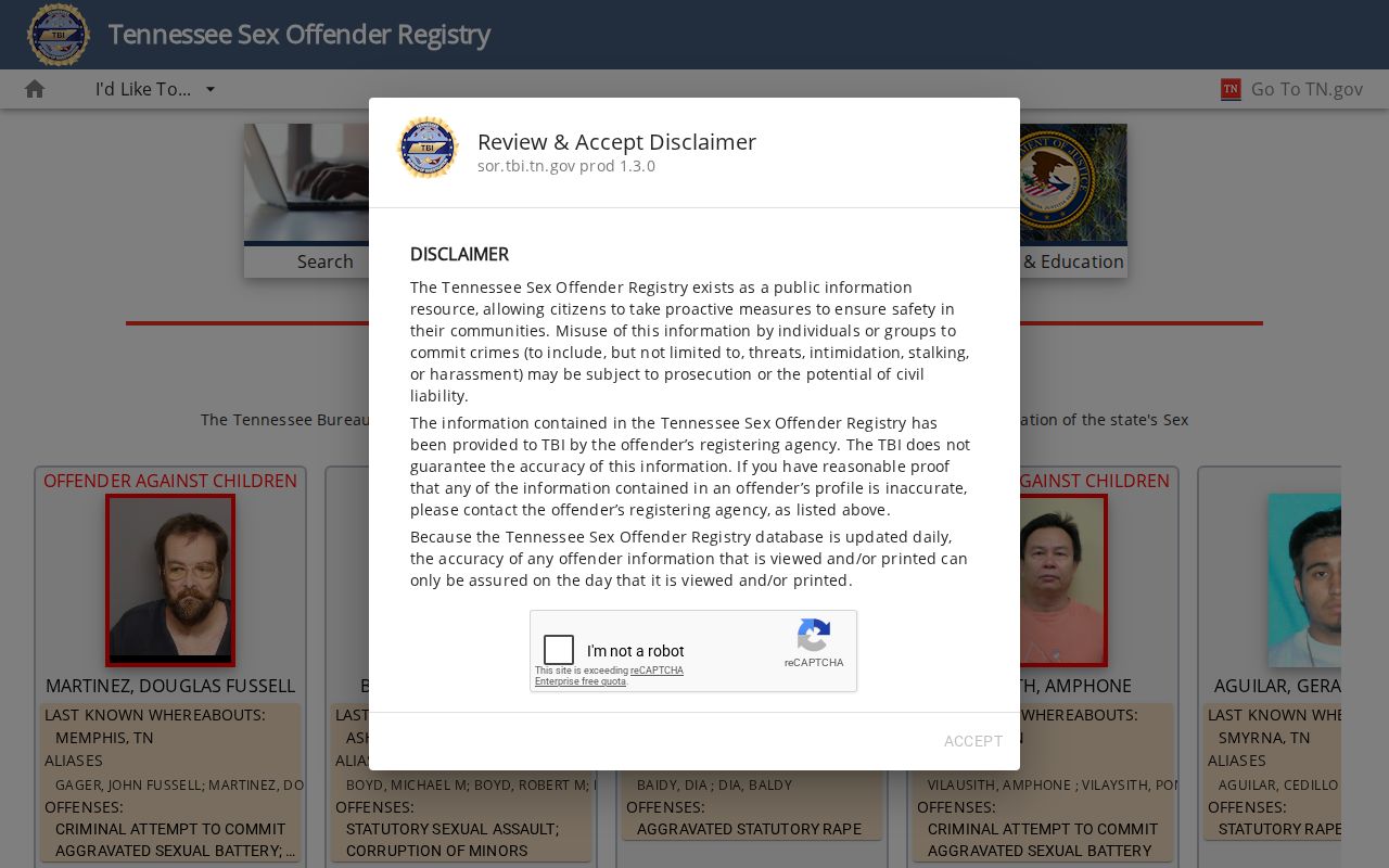 Morgan County sex offender registry name and geographic search screen