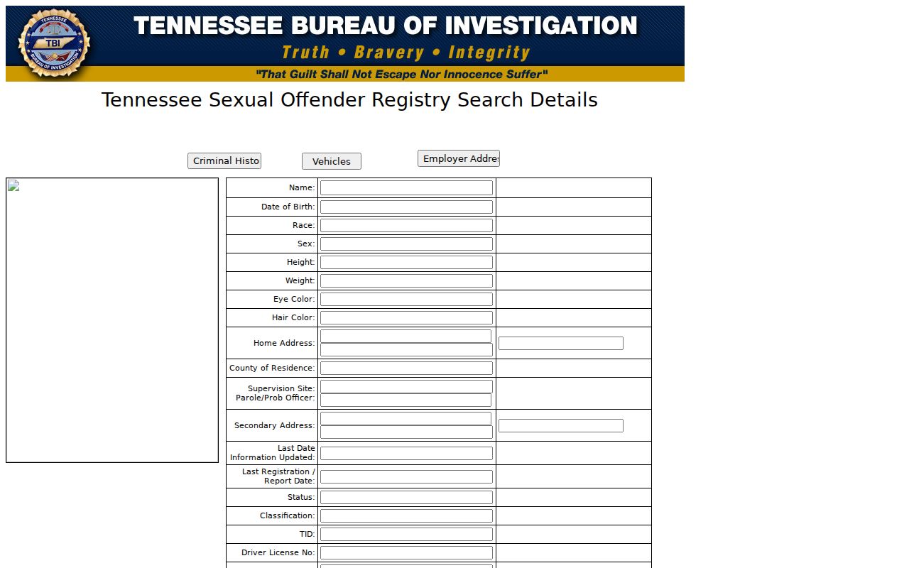 Morgan County sex offender registry public detail field layout