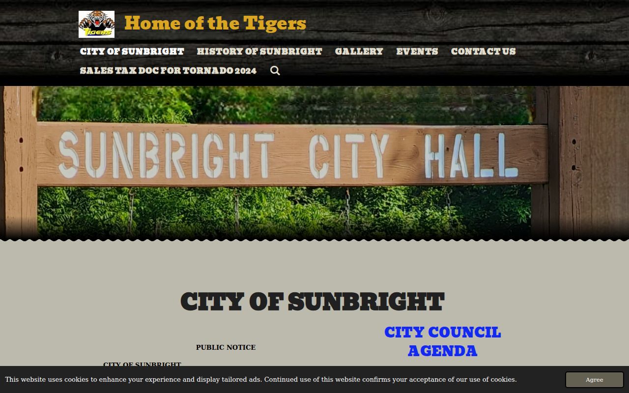 Sunbright criminal records context on the official city notices website
